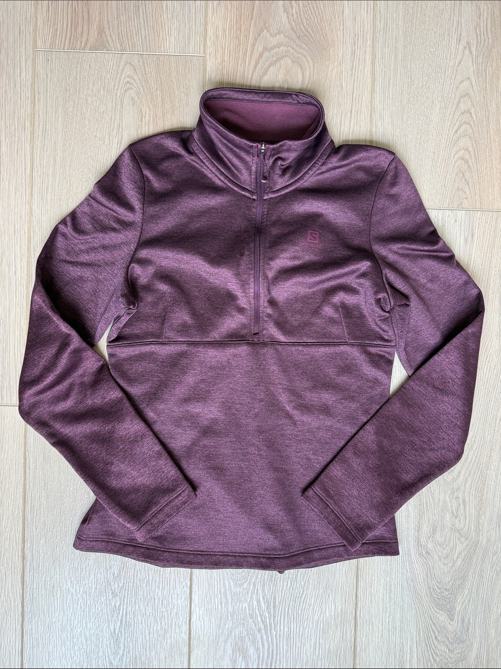 Salomon Transition Half Zip Midlayer Fleece Wine Tasting Heathered Purple Size S